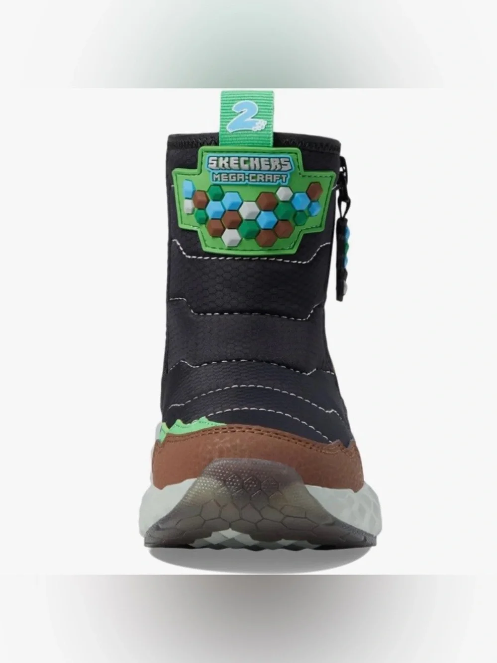 Skechers Minecraft Kids Black, Brown & Green Rain/Snow Boots Size 3.5